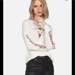 Lauren Moshi Super Cozy and Chic Amour Pullover with Roses